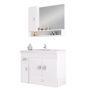 Conjunto Para Banheiro Madeira Orquídea 80 Cozimax Branco