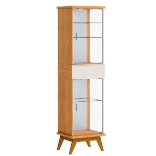 Cristaleira Moderna 1 Gaveta 48x183 Nuance com LED Imcal Nature/Off White