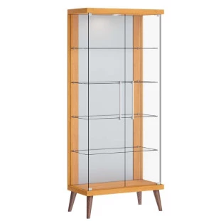 Cristaleira de Vidro Espelho Moderna Com LED 75x179 Tifanny Imcal Nature