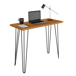 Escrivaninha Aparador 90x40 Pés Ferro Wood EAX Móveis Naturale