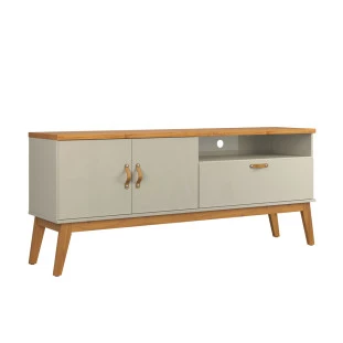 Rack Sala Quarto 160cm Para TV 60 Sirius 1.6 Patrimar Off White/Cinamomo