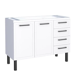 Gabinete de Aço Para Pia 120cm 2 Portas Juno/Apolo 4 Gavetas Cozimax Branco