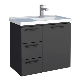 Gabinete Para Banheiro Aço Ameixa 60 Cozimax Preto