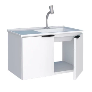 Gabinete Para Banheiro Aço Parati 60 Com Lavatório Cozimax Branco