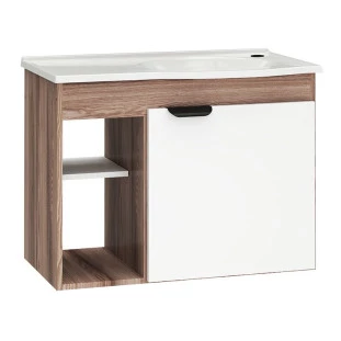 Gabinete Para Banheiro Com Pia Dália Cozimax Tamarindo/Branco