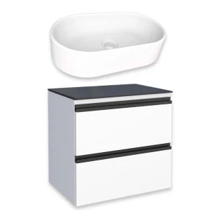 Gabinete Para Banheiro Gaia 60 com Cuba Nimbus Cozimax Branco