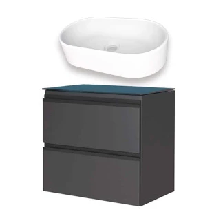Gabinete Para Banheiro Gaia 60 com Cuba Nimbus Cozimax Preto