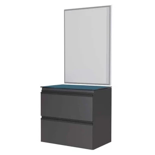 Conjunto Para Banheiro Aço Gabinete Gaia 60 Com Espelho Sem Cuba Cozimax Preto