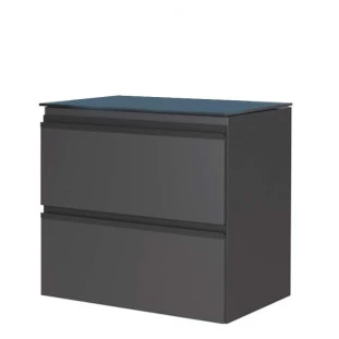 Gabinete Para Banheiro Aço Gaia 60 Tampo Vidro Sem Cuba Cozimax Preto