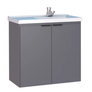 Gabinete Para Banheiro Madeira Aster 60 Com Lavatório Cozimax Cinza