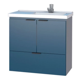 Gabinete Para Banheiro Madeira Lis 60 Com Lavatório Cozimax Azul