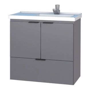 Gabinete Para Banheiro Madeira Lis 60 Com Lavatório Cozimax Cinza