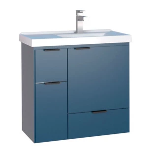 Gabinete Para Banheiro Madeira Orquídea 60 Com Lavatório Cozimax Azul