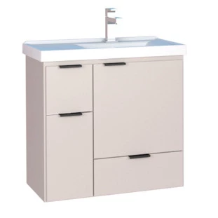 Gabinete Para Banheiro Madeira Orquídea 60 Com Lavatório Cozimax Nude
