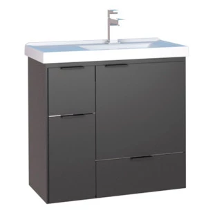 Gabinete Para Banheiro Madeira Orquídea 60 Com Lavatório Cozimax Preto