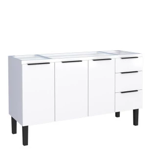 Gabinete de Aço Para Pia 150cm 3 Portas 3 Gavetas Júpiter Cozimax Branco