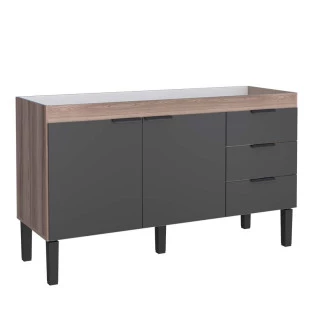 Gabinete Para Pia De Cozinha 150cm Flamingo Cozimax Preto/Tamarindo