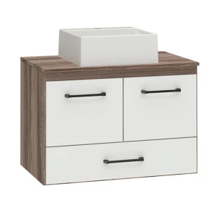Gabinete Para Banheiro Hibisco Com Cuba Fit Cozimax Tamarindo/Branco