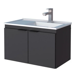 Gabinete Para Banheiro Madeira Midi 60 Com Lavatório Cozimax Preto
