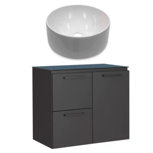 Gabinete Para Banheiro Aço Osiris Preto 60 Com Cuba Domo Cozimax
