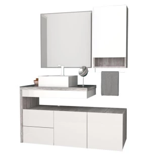 Conjunto de Banheiro Completo Aimoré 100 Cozimax Branco/Calcare