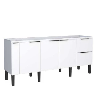 Gabinete De Madeira Para Pia De Cozinha 200cm Cisne Cozimax Branco