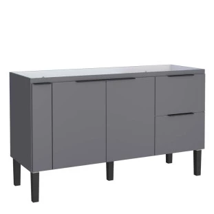 Gabinete De Madeira Para Pia De Cozinha 150cm Cisne Cozimax Cinza