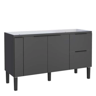 Gabinete De Madeira Para Pia De Cozinha 150cm Cisne Cozimax Preto