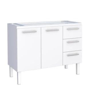 Gabinete de Aço Para Pia de 120cm Vênus 3 Gavetas Cozimax Branco