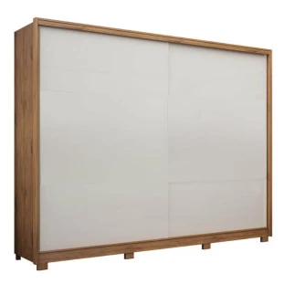Guarda Roupa 2 Portas 100% MDF Apolo Gelius Madeirado/Off White