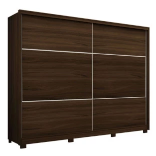 Guarda Roupa 2 Portas 100% MDF Apolo Gelius Nogueira