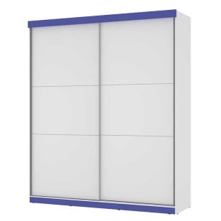 Guarda Roupa 2 Portas Correr Caribe Mirarack Branco/Azul