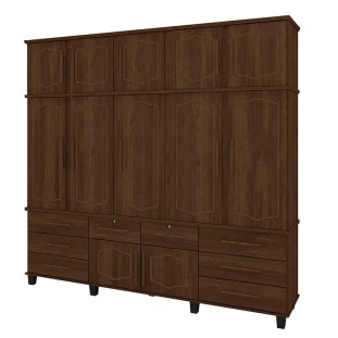 Guarda Roupa 5 Portas Diamante 2.4 Fabrimoveis Noce