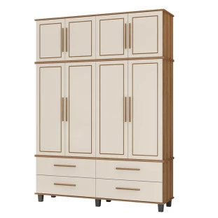 Guarda Roupa 4 Portas House Fabrimoveis Freijo/Off White