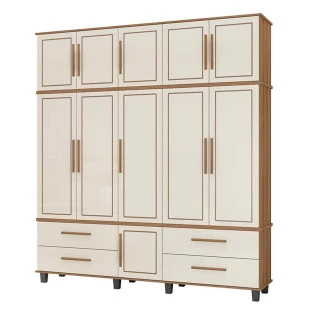 Guarda Roupa 5 Portas House Fabrimoveis Freijo/Off White