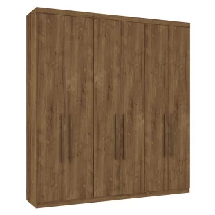 Guarda Roupa Casal 6 Portas Liz Mirarack Canela
