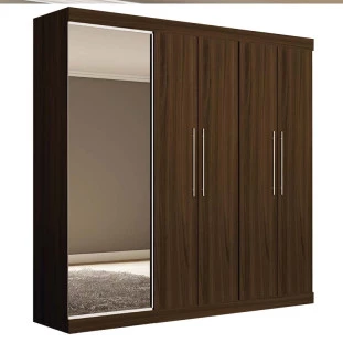 Guarda Roupa Com Sapateira Porta Espelho Magnífico Gelius Nogueira