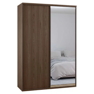 Guarda Roupa Modulado 160cm 1 Porta Espelho 6 Gavetas 2 Cabideiros 100% MDF Premium Robel Capuccino/Capuccino
