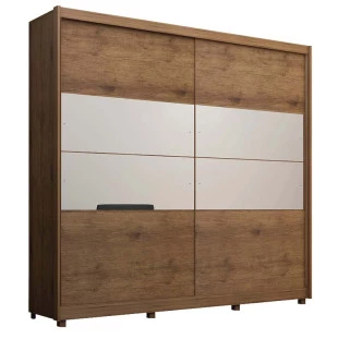 Guarda Roupa Casal 100% MDF Com Espelho Orfeu Gelius Madeirado