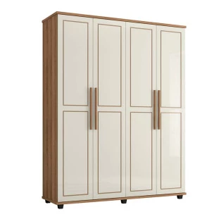 Guarda Roupa 4 Portas 1.8 Versátil Fabrimoveis Freijo/Off White