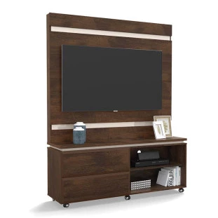 Estante Home Para Sala Pequena Allegro 1.3 Lukaliam Noce/Off White