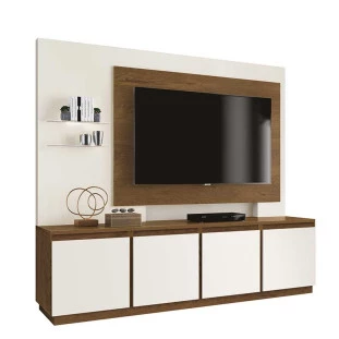 Estante Home Para TV até 55 Luz EDN Off White/Naturale