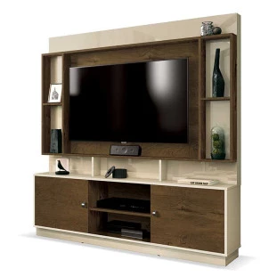 Estante Home Para TV 50 Polegadas Nevada EDN Off White/Nogal