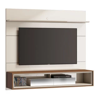 Home Suspenso Para TV 65 Polegadas Ópera 1.8 com Espelho Imcal Off White/Freijó