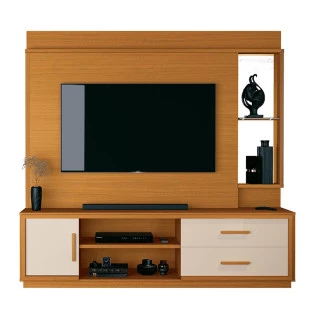 Home Rack com Painel 2.0m TV 75 Pol Avis EAX Cedro/Off White