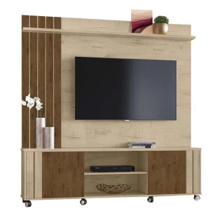 Estante Home Para TV 55 Polegadas Ravello 1.8 Lukaliam Carvalho/Canela