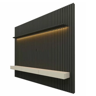 Home Ripado Para TV 85 Polegadas Com LED 230x250 Nobre Gelius Grafite/Off White