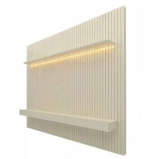 Home Ripado Para TV 85 Polegadas Com LED 230x250 Nobre Gelius Off White