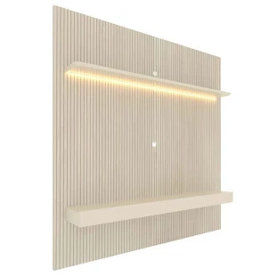 Home Painel Ripado 3D Para TV 70 Polegadas 180 x 250 Com LED Requinte Gelius Off White