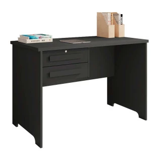 Escrivaninha Escritório Quarto 114cm 2 Gavetas Alemanha RV Móveis Preto